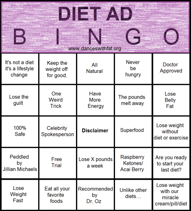 Diet Ad Bingo