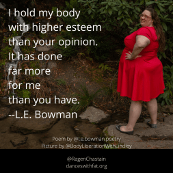 I hold my body with higher esteem than your opinion