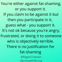 No Justification for fatshaming